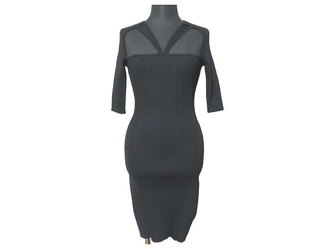 Autre Marque Ganni Cutout Strickkleid Schwarz