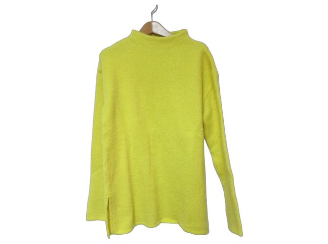 Autre Marque Mohair-Pullover UNITED TOKYO Slit River Gelb