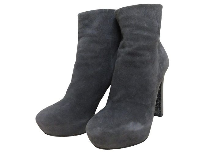 Botas de plataforma em camurça Miu Miu Marrom