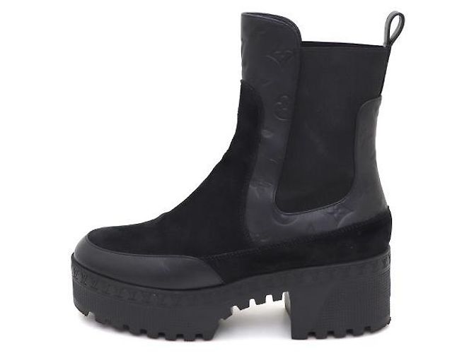 Louis Vuitton Botas Chelsea de camurça com plataforma Preto