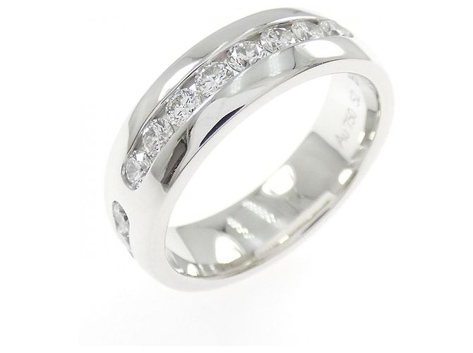Hermès Hermes 18K White Gold Diamond Band Ring 