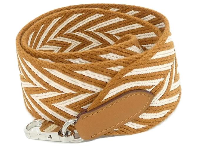 Hermès Tracolla Hermes Sangle Zigzag Bianco D'oro 