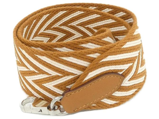 Hermès Hermes Sangle Zigzag Gurt Weiß Golden 