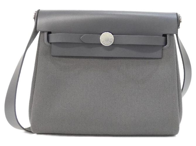 Hermès Bolsa de ombro Hermes Herbag Zip Cinza