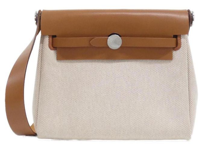 Hermès Borsa a tracolla Hermes Herbag Zip 20cm Rosso Beige
