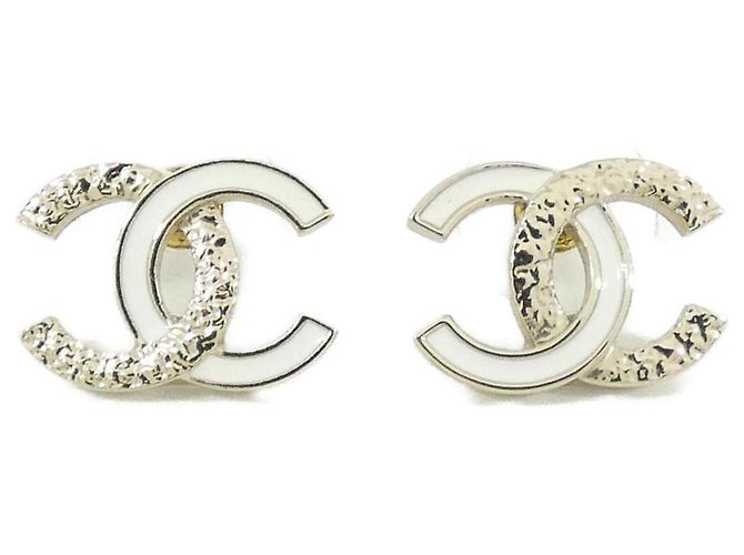 Chanel ABG904 Ohrstecker in Gold und Weiß Golden