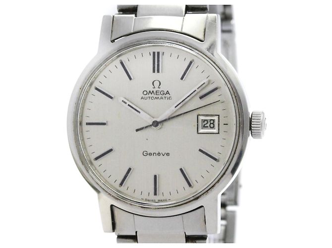 Relógio automático masculino OMEGA Geneve Cal 1481 em aço