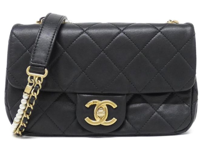 Borsa a tracolla in pelle nera Chanel AS2210 Nero