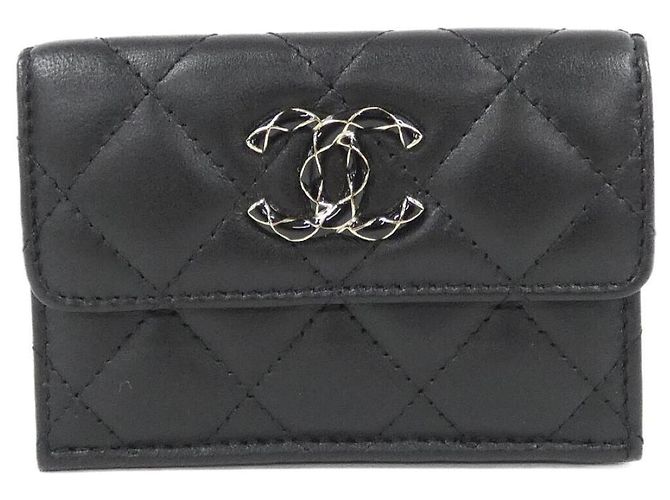 Chanel AP3650 Tri-Fold Wallet Black