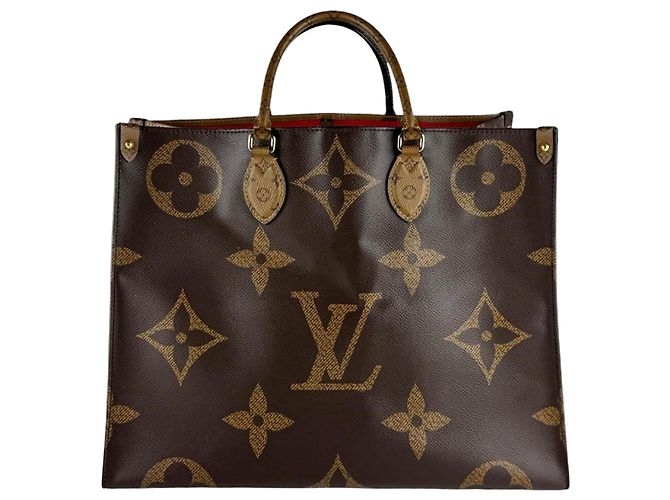 Sac à main Louis Vuitton Monogram Reverse OnTheGo GM Marron Monogramme