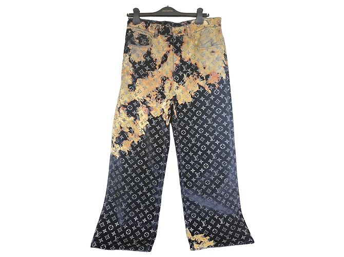 Louis Vuitton Bleach Denim Pants Pre-Collection SS2024 Size 30 Dark blue Monogram