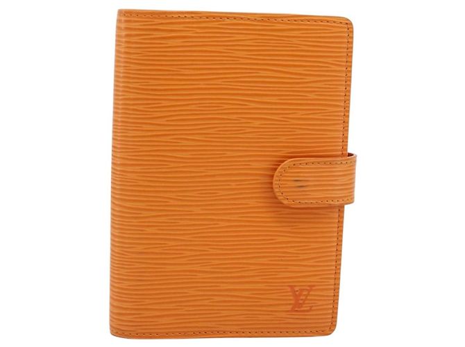Capa de Agenda Louis Vuitton Epi PM Laranja