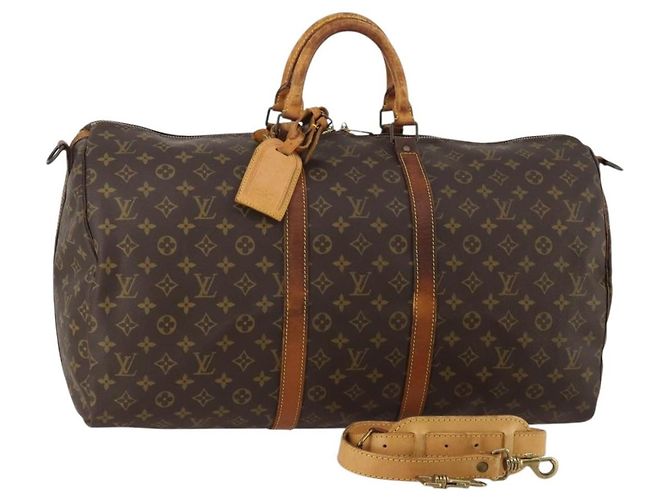 LOUIS VUITTON Monogram Keepall Bandouliere 55 Bolsa Boston M41414 LV Auth bs36149