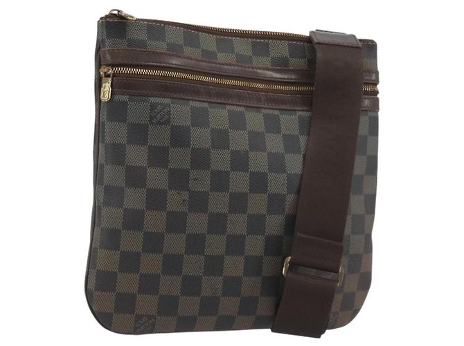 LOUIS VUITTON Damier Ebene Pochette Bosphore Shoulder Bag N51111 LV Auth BA14559