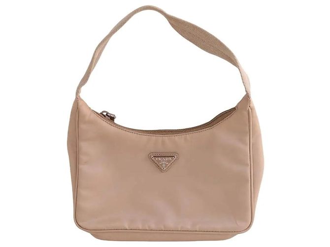 Prada Bolsa de ombro Re-Edition 2005 camel Camelo