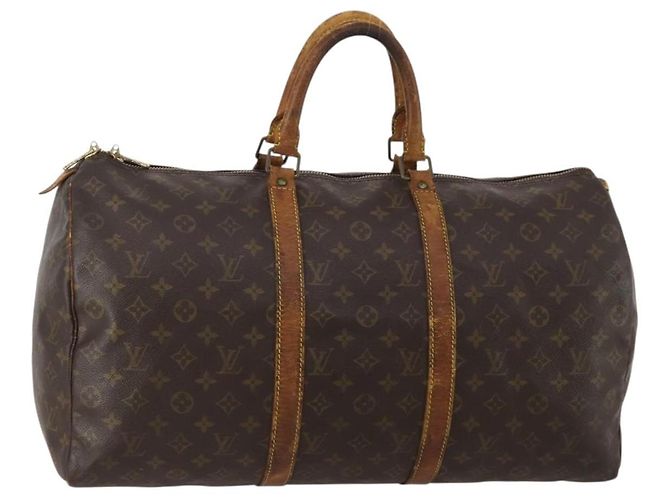 LOUIS VUITTON Monogram Keepall 50 Boston Bag M41426 LV Auth 191340 Monograma