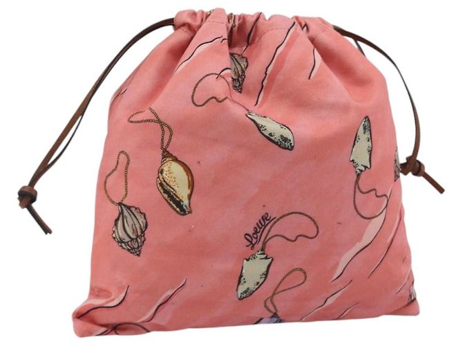 LOEWE Bolsa de mão em lona rosa Auth BA14239A