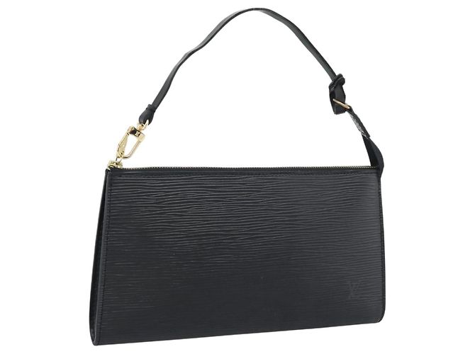 LOUIS VUITTON Epi Pochette Accessoires Accessory Pouch Black M52982 Auth ka5553