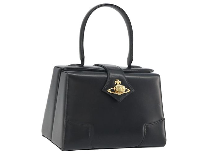 Borsa Vivienne Westwood in pelle nera e oro Auth 195203A Nero D'oro