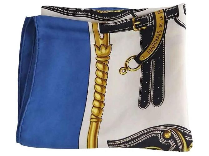 Carré Hermès in seta blu 