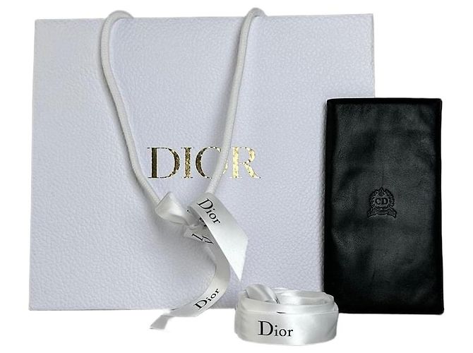 Vintage Dior Leather Long Wallet Black Gold