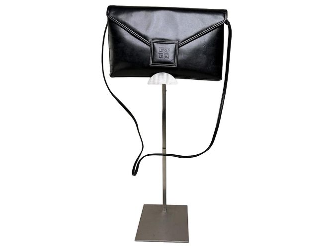 Clutch in pelle vintage Givenchy nero e oro