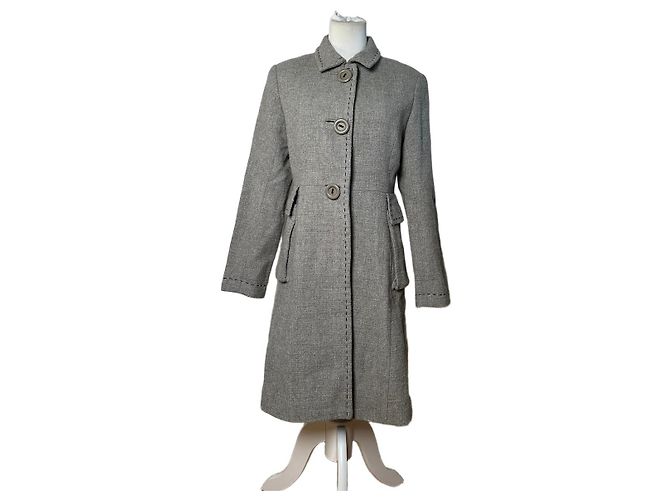 Day Vintage Balenciaga Wool Blend Coat Light Grey M