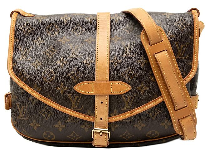Borsa a tracolla Louis Vuitton Monogram Saumur 30 marrone