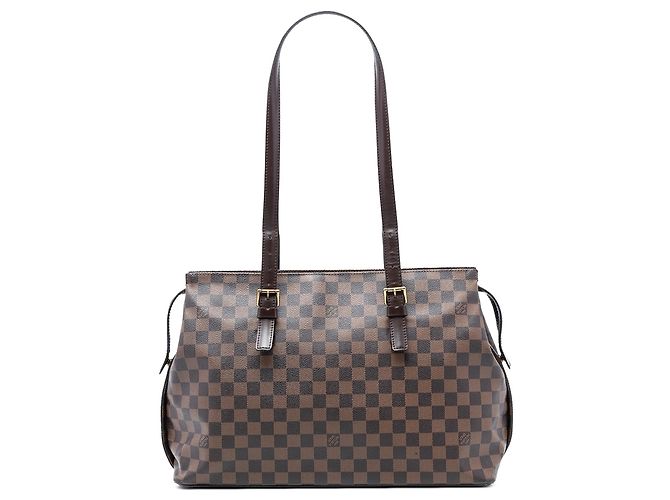 Bolsa de ombro Louis Vuitton Damier Ebene marrom Chelsea