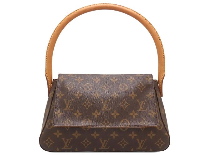 Borsa a tracolla Louis Vuitton Monogram Mini Looping marrone