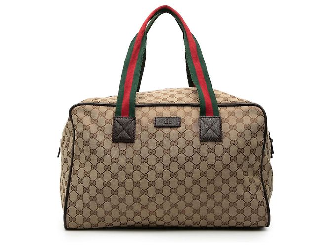 Borsa spolverino Gucci GG Canvas Web beige