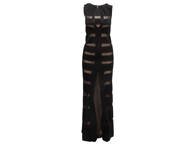 Ärmelloses Missoni gestreiftes Strick-Maxikleid in Schwarz Größe IT 40