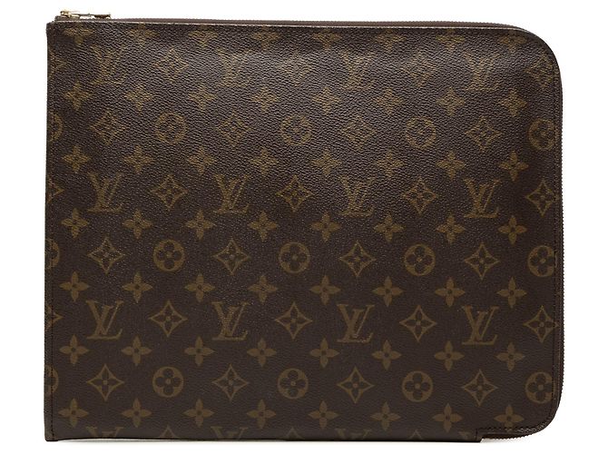 Poche Documents Portfolio 30 Monogram Louis Vuitton marrón Clutch Bag Castaño