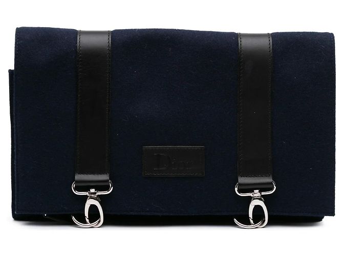 Blauer Dior Filz-Reiseorganizer Clutch