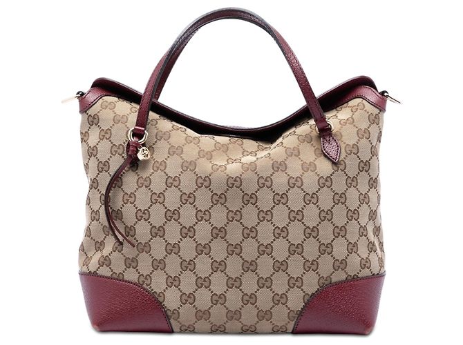 Borsa Tote Gucci Medium GG Canvas Bree pieghevole rossa Rosso