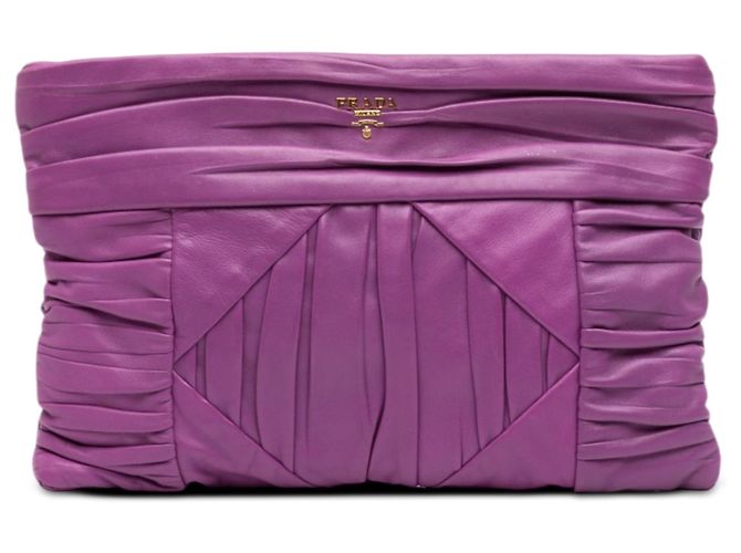 Lila Prada Plissee-Nappa-Clutch