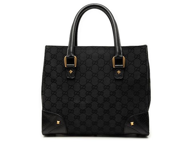 Borsa Gucci GG Canvas Nailhead nera Nero