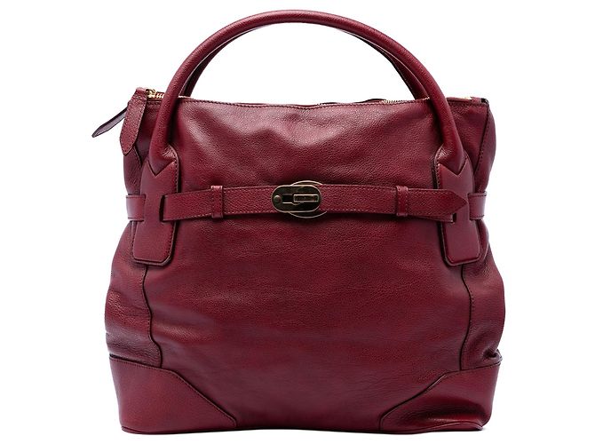 Roter Burberry Bartow Satchel aus Leder
