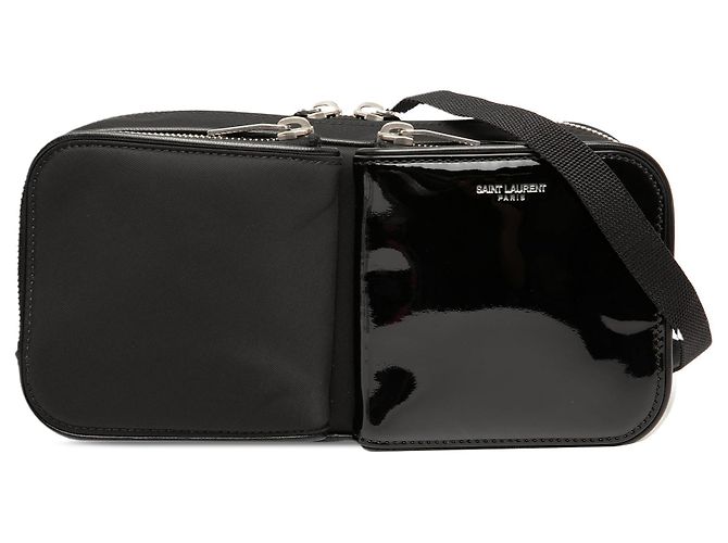Borsa a tracolla in nylon e vernice nera Saint Laurent Nero