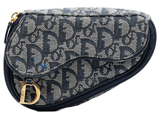 Diorissimo Canvas Saddle Pouch in Blau
