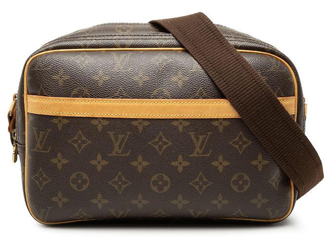 Borsa a tracolla Louis Vuitton Monogram Reporter PM marrone