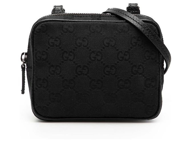 Borsa a tracolla Gucci GG Canvas nera Nero