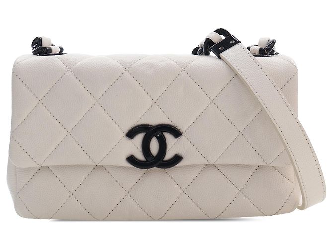 Bolso bandolera Chanel Small Quilted Caviar My Everything Flap Blanco