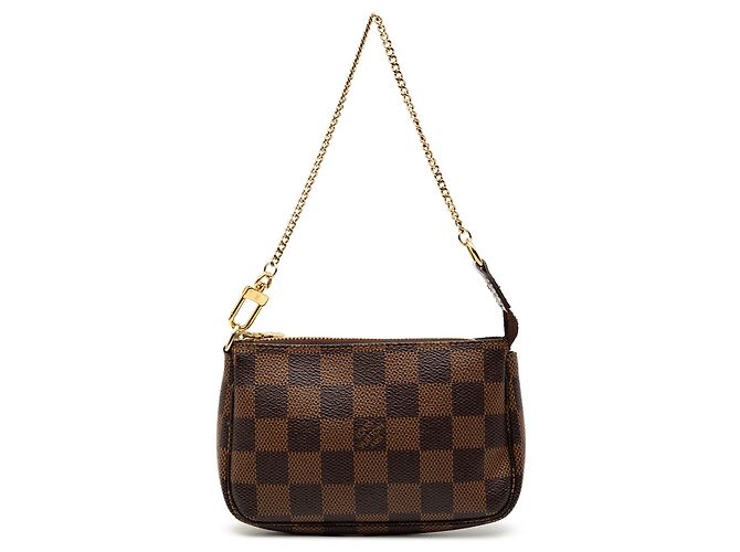 Borsa Louis Vuitton Damier Ebene Mini Pochette Accessoires marrone