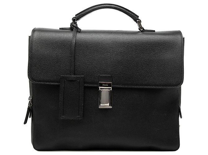Borsa Business in Pelle Nera Prada Nero