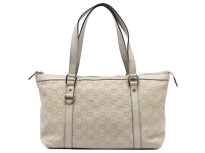 Gucci Guccissima Abbey D Ring Tote in Weiß