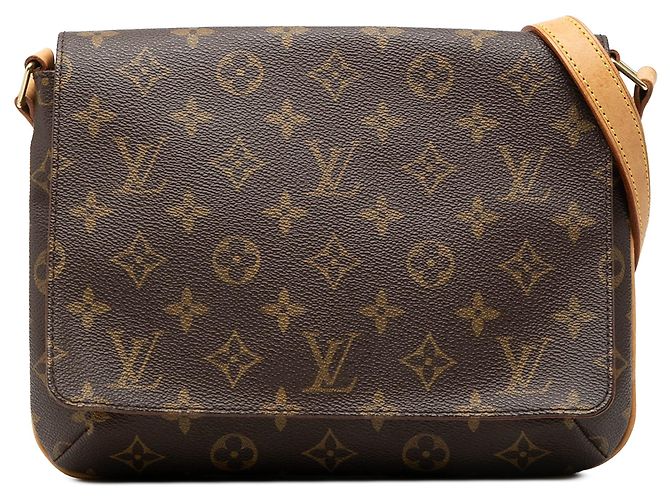 Borsa a tracolla Louis Vuitton Monogram Musette Tango con tracolla corta marrone
