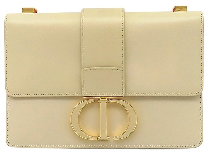 Borsa Box 30 Montaigne in pelle bianca Dior Bianco