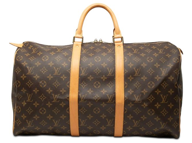 Borsa da viaggio Louis Vuitton Monogram Keepall 50 marrone