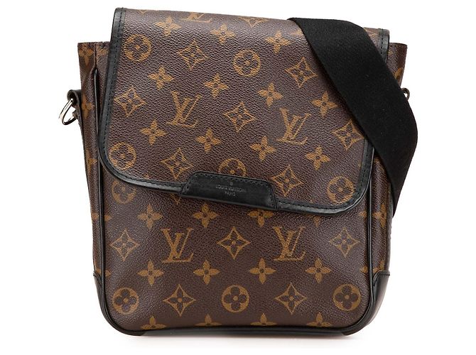 Borsa a tracolla Louis Vuitton Monogram Macassar Bass PM marrone